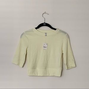 NWT Free People Soft Yellow Crop Top